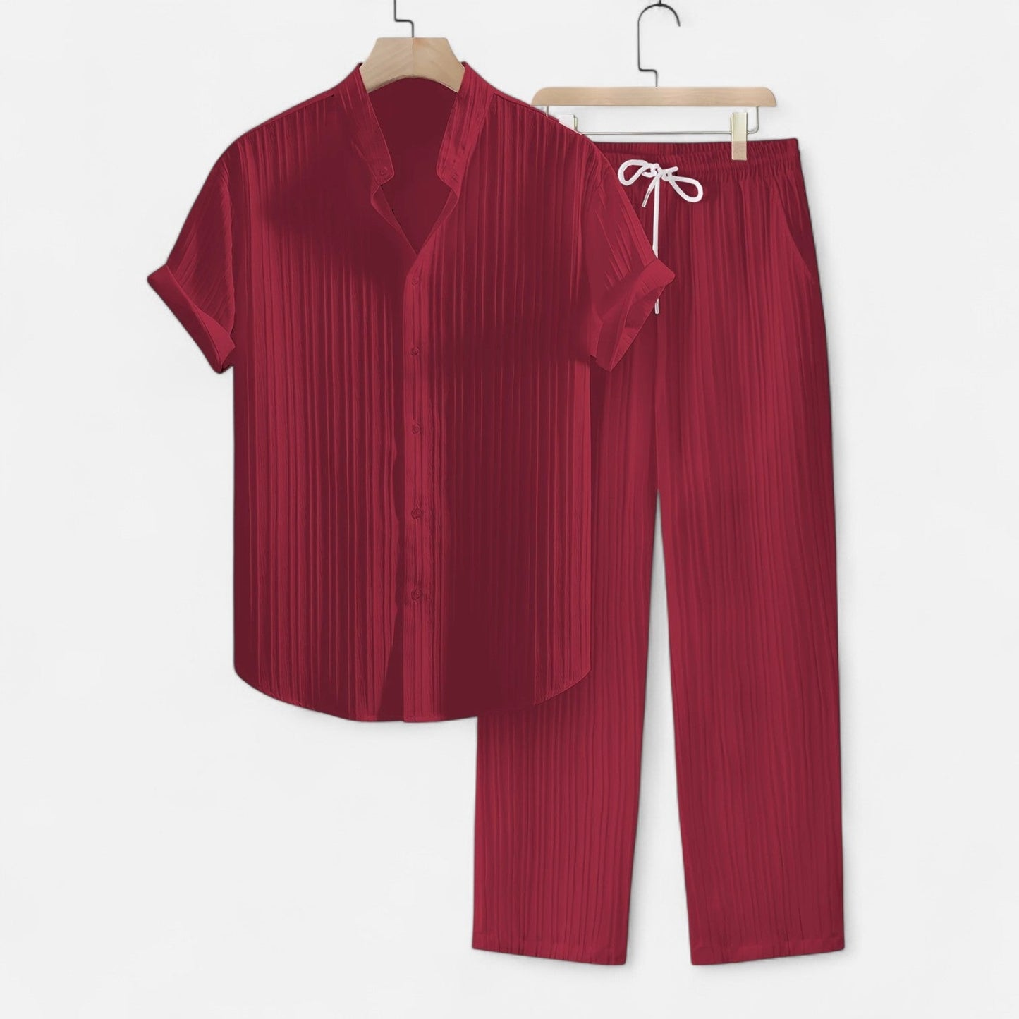 Belmoir Men's Summer Set | Lightweight Fabric, Casual Striped Ensemble