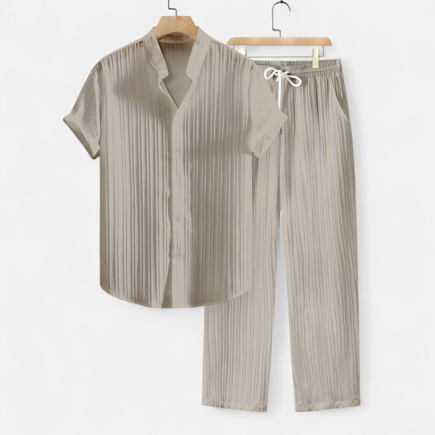 Belmoir Men's Summer Set | Lightweight Fabric, Casual Striped Ensemble