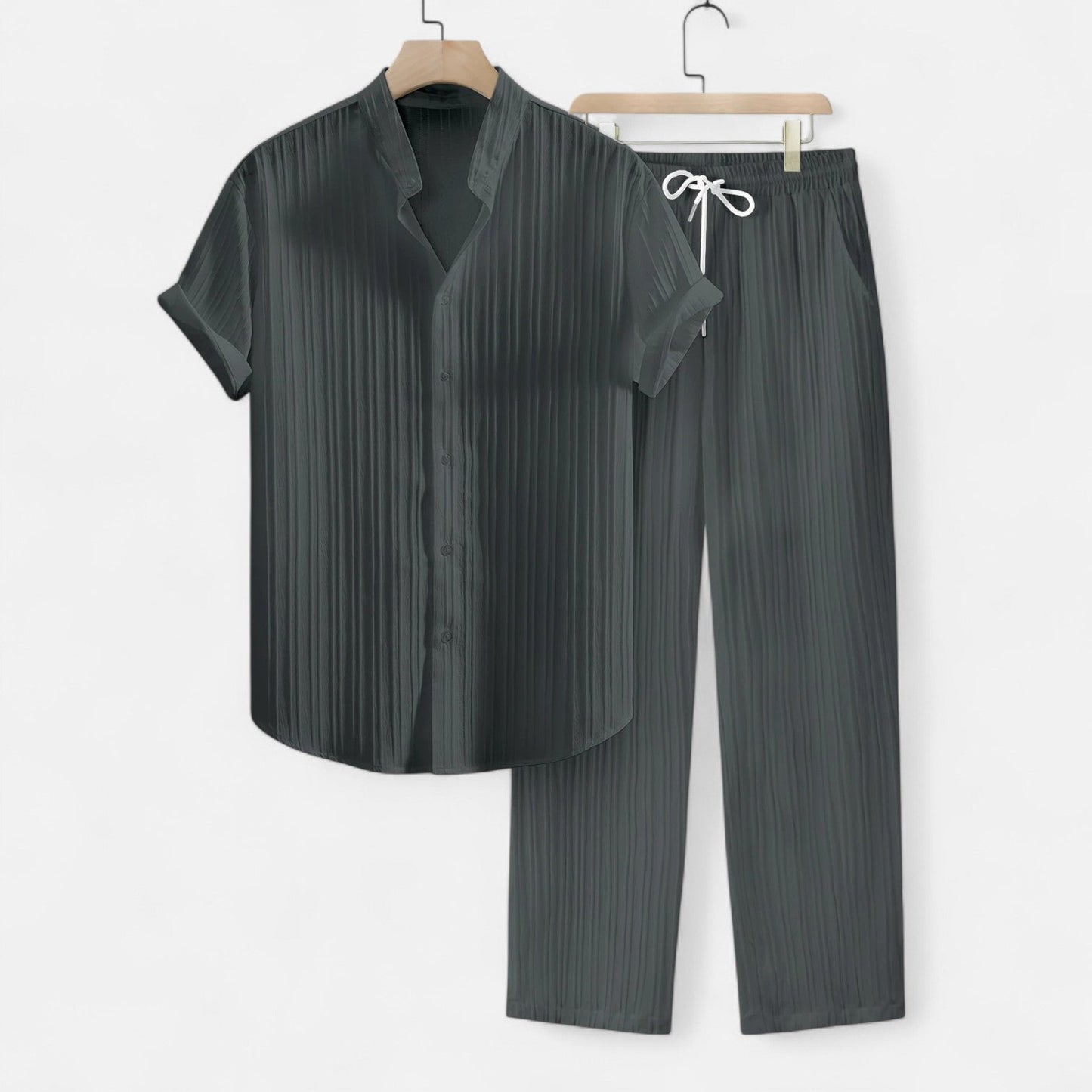 Belmoir Men's Summer Set | Lightweight Fabric, Casual Striped Ensemble