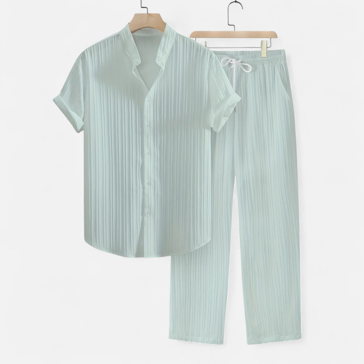 Belmoir Men's Summer Set | Lightweight Fabric, Casual Striped Ensemble
