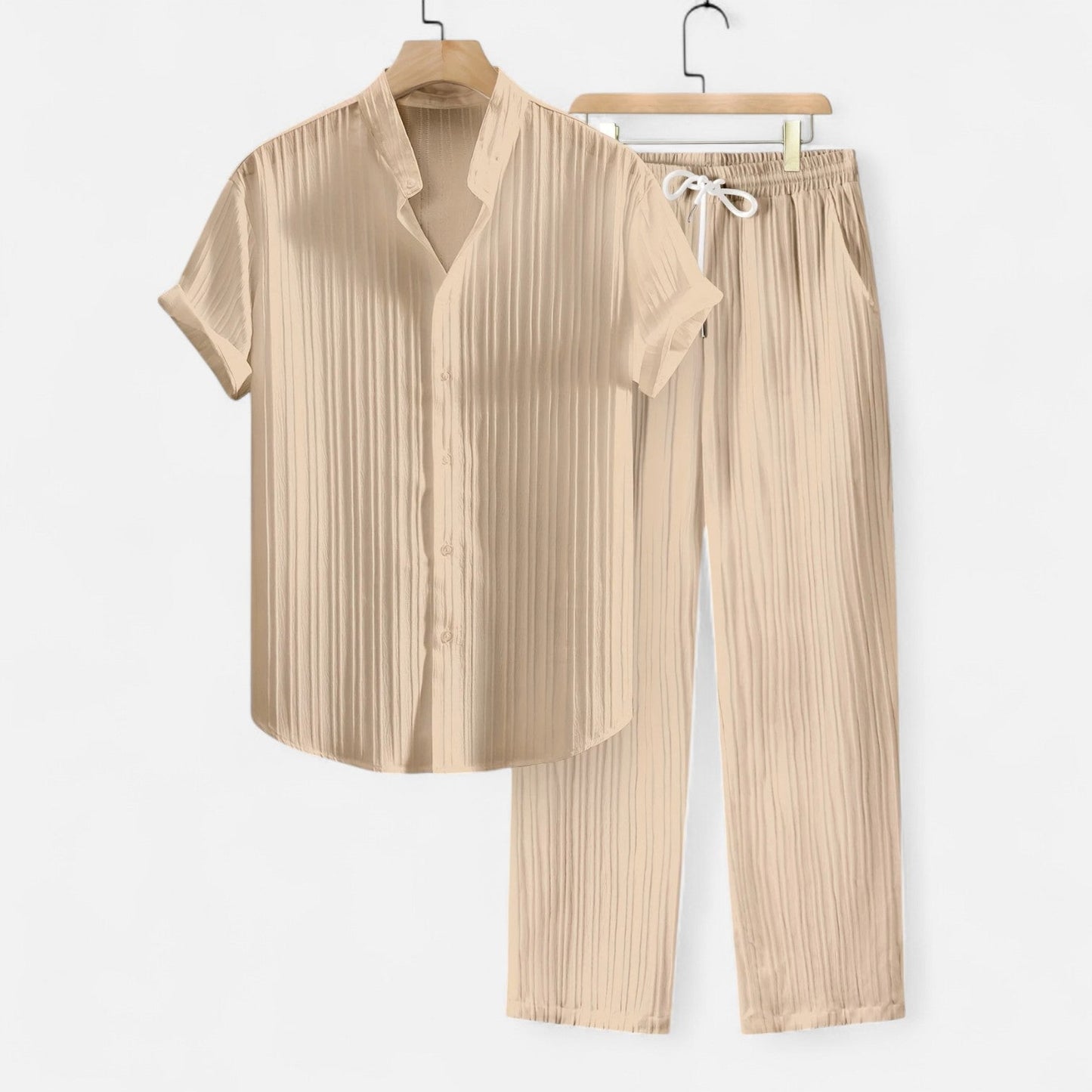 Belmoir Men's Summer Set | Lightweight Fabric, Casual Striped Ensemble