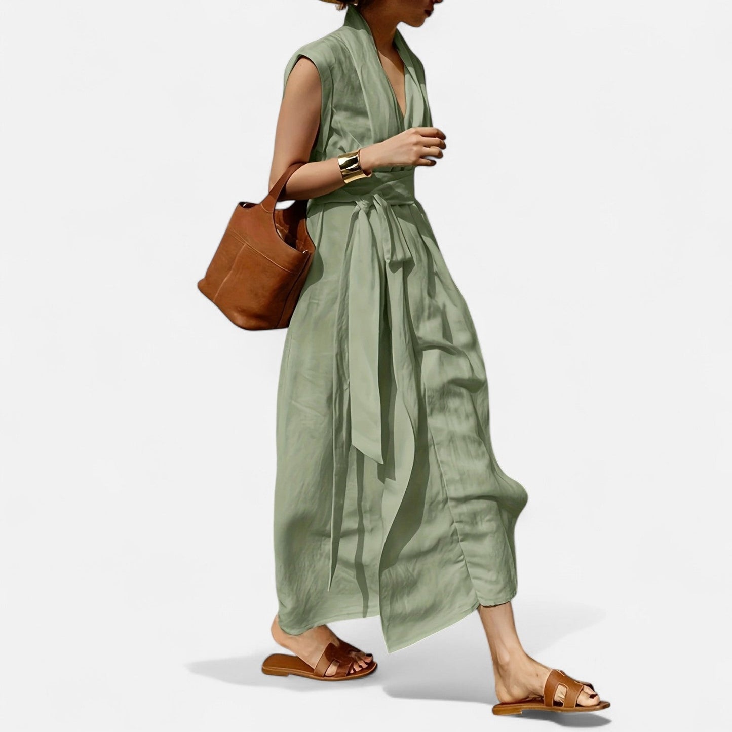 Belmoir Women's Summer Dress | Linen Blend, Elegant Sleeveless Design