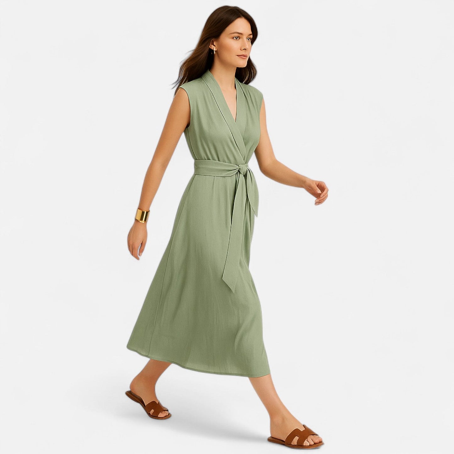 Belmoir Women's Summer Dress | Linen Blend, Elegant Sleeveless Design