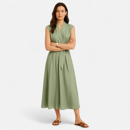 Belmoir Women's Summer Dress | Linen Blend, Elegant Sleeveless Design