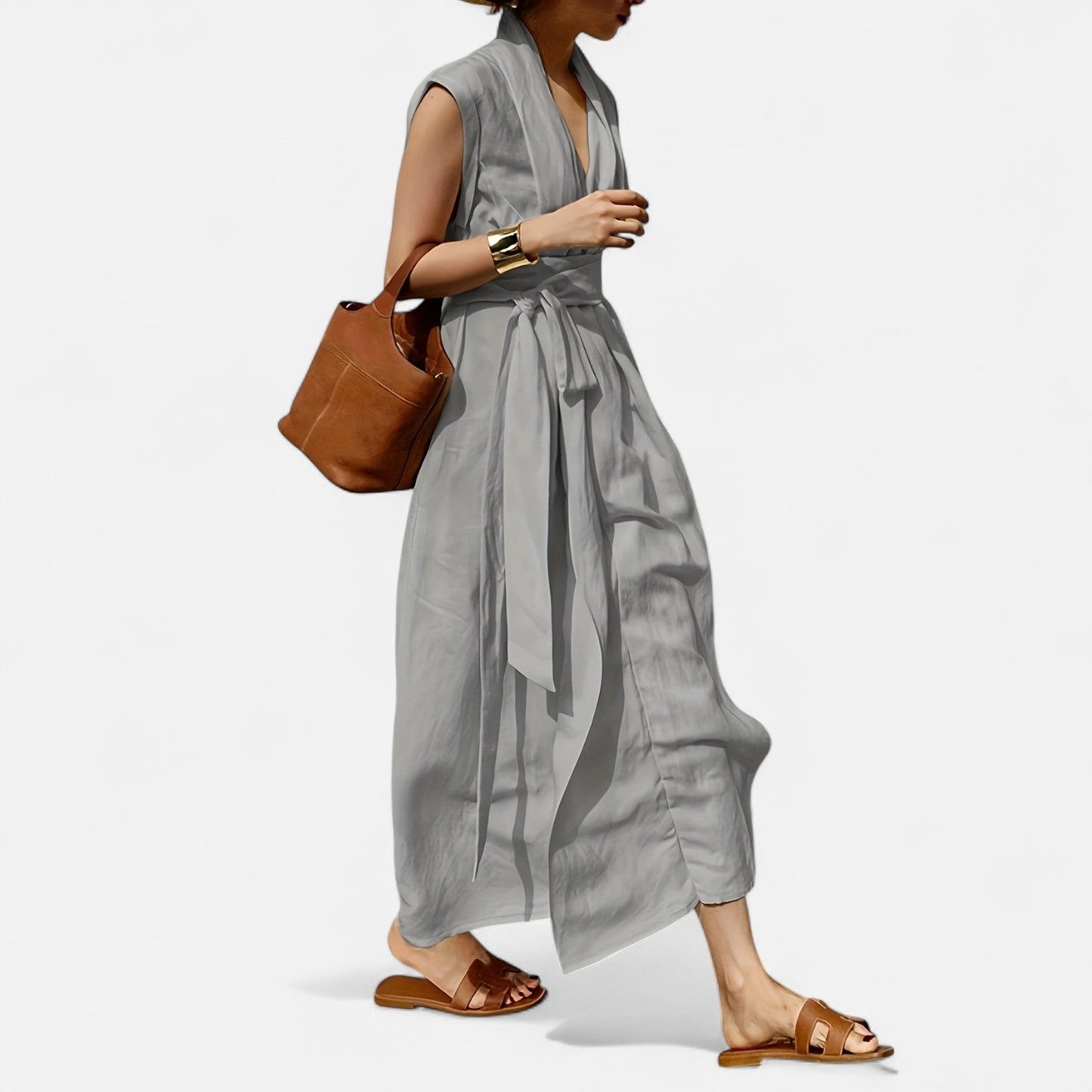 Belmoir Women's Summer Dress | Linen Blend, Elegant Sleeveless Design