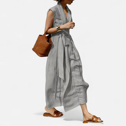 Belmoir Women's Summer Dress | Linen Blend, Elegant Sleeveless Design