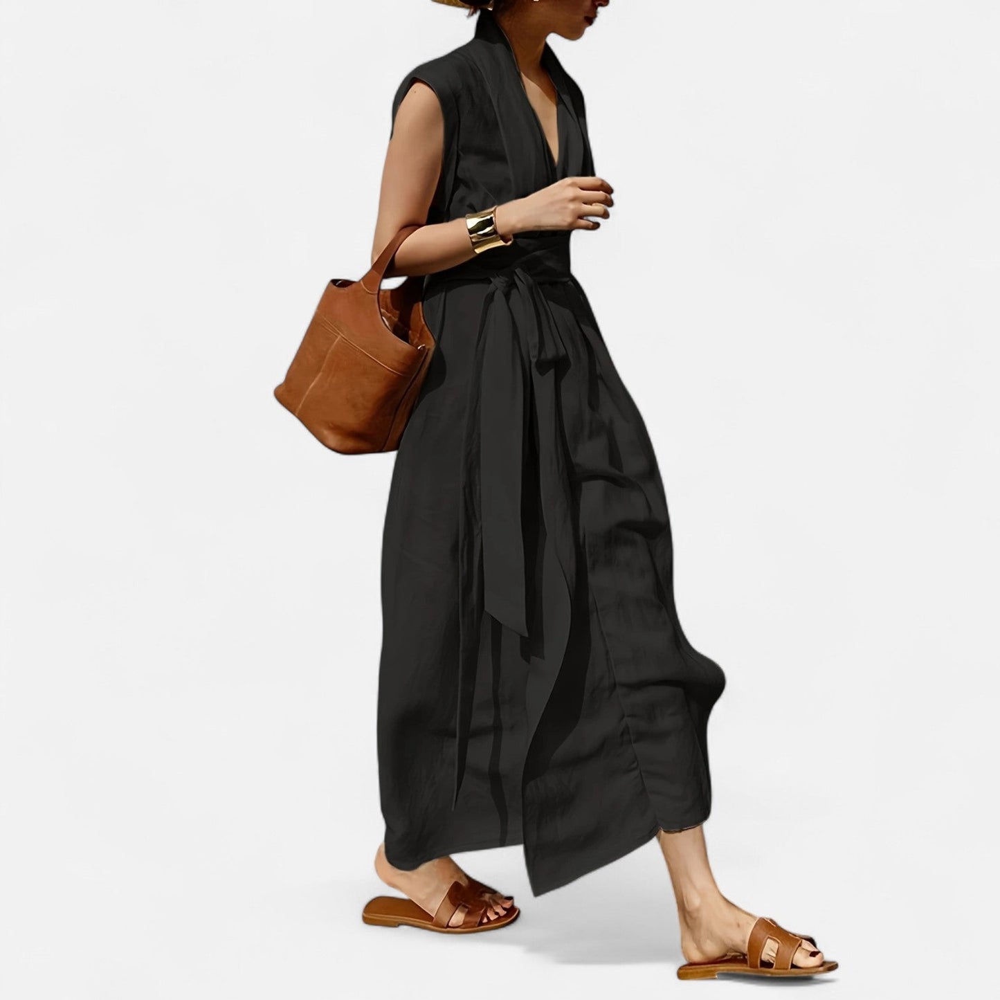 Belmoir Women's Summer Dress | Linen Blend, Elegant Sleeveless Design