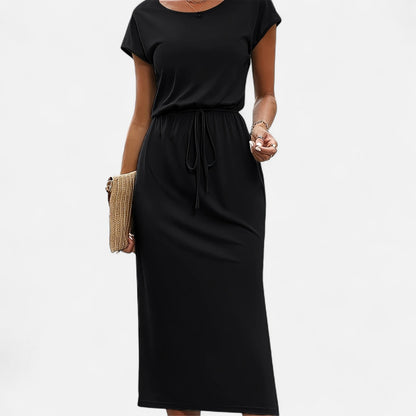 Belmoir Women's White Midi Dress | Lightweight Fabric with Knot Detail