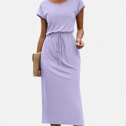 Belmoir Women's White Midi Dress | Lightweight Fabric with Knot Detail