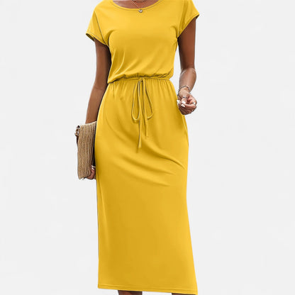 Belmoir Women's White Midi Dress | Lightweight Fabric with Knot Detail