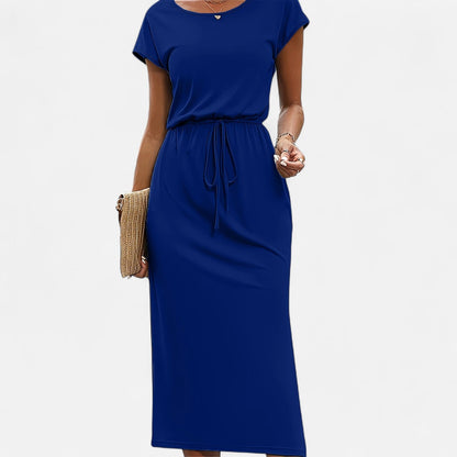 Belmoir Women's White Midi Dress | Lightweight Fabric with Knot Detail