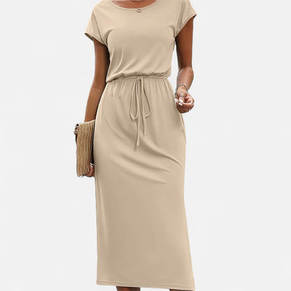 Belmoir Women's White Midi Dress | Lightweight Fabric with Knot Detail