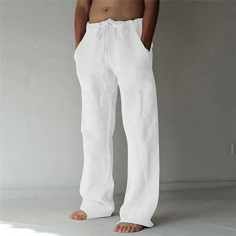 Eli Men's Linen Trousers | Breathable Wide-Leg, Relaxed Fit 0