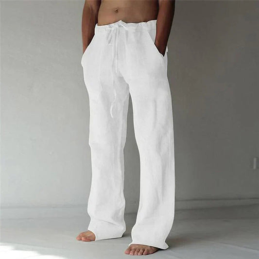 Eli Men's Linen Trousers | Breathable Wide-Leg, Relaxed Fit 0