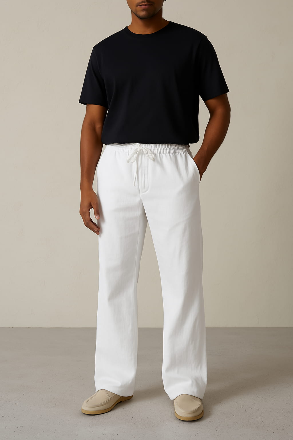 Eli Men's Linen Trousers | Breathable Wide-Leg, Relaxed Fit 1