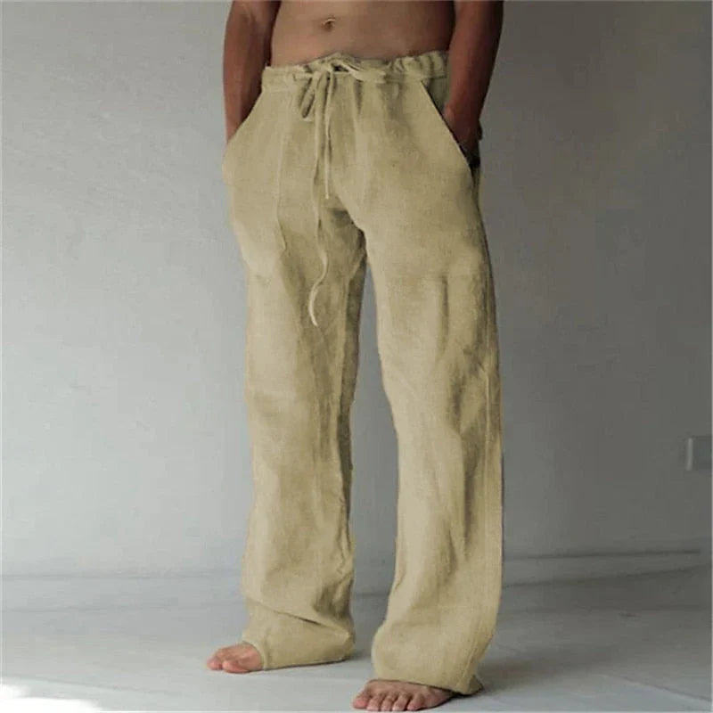 Eli Men's Linen Trousers | Breathable Wide-Leg, Relaxed Fit 3