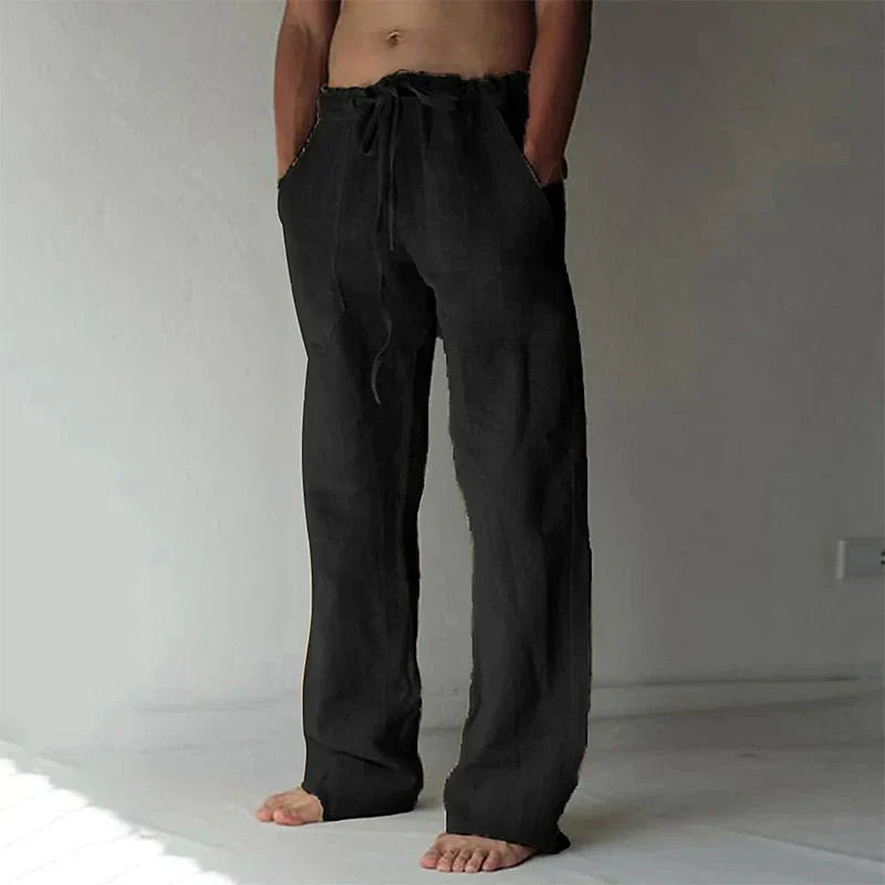 Eli Men's Linen Trousers | Breathable Wide-Leg, Relaxed Fit 4