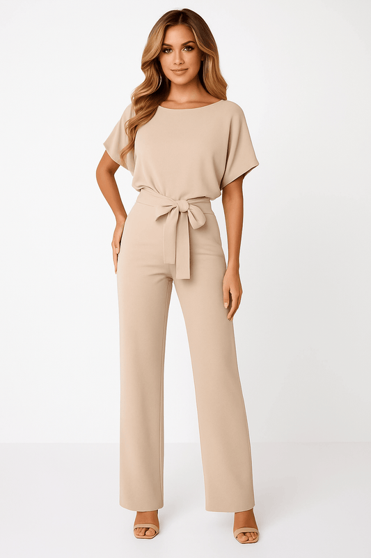 Evelyn Women's Black Jumpsuit | Adjustable Belt, Elegant Design 0