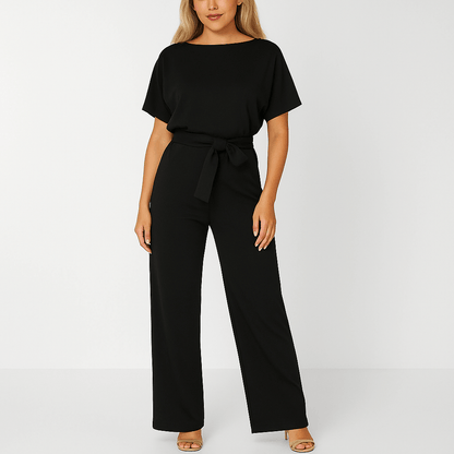 Evelyn Women's Black Jumpsuit | Adjustable Belt, Elegant Design 3