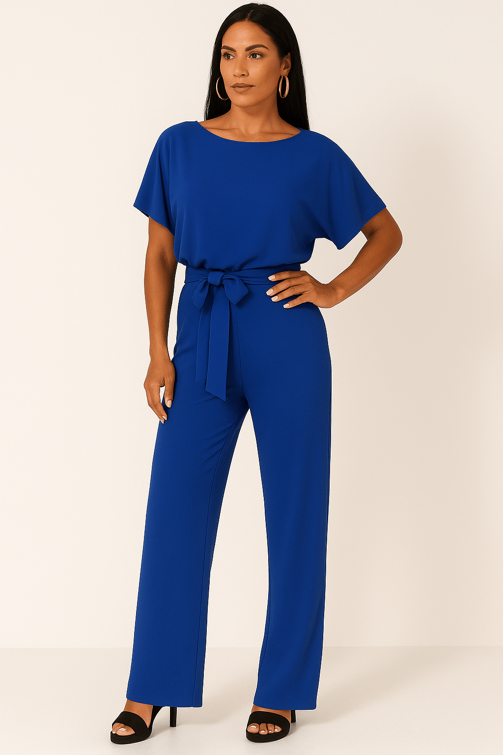 Evelyn Women's Black Jumpsuit | Adjustable Belt, Elegant Design 6