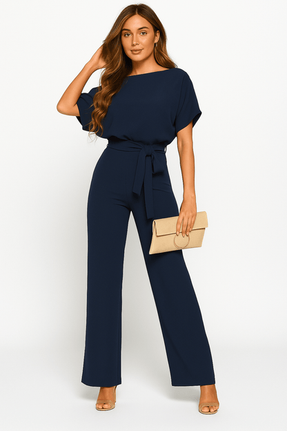 Evelyn Women's Black Jumpsuit | Adjustable Belt, Elegant Design 8
