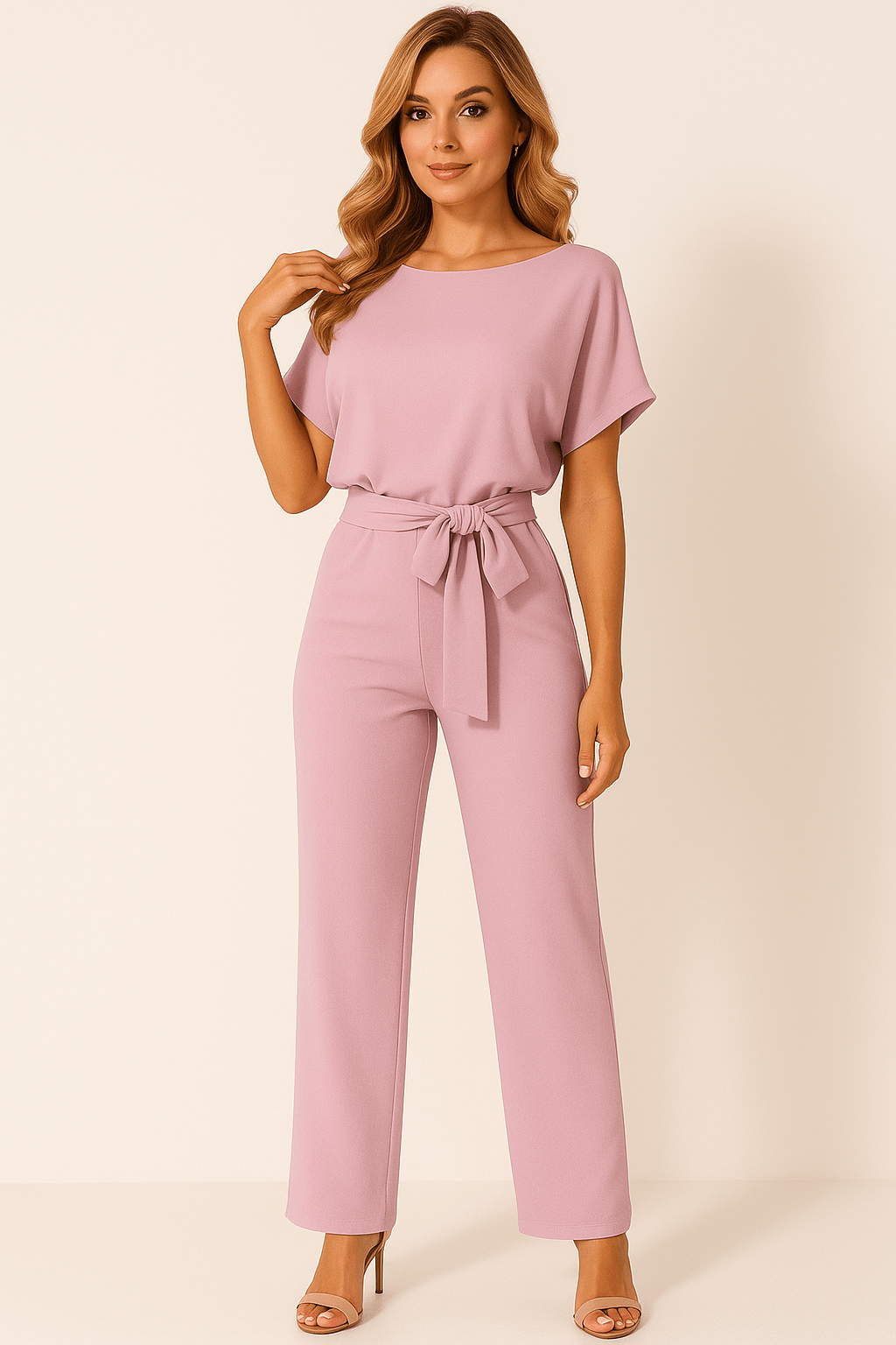 Evelyn Women's Black Jumpsuit | Adjustable Belt, Elegant Design 9