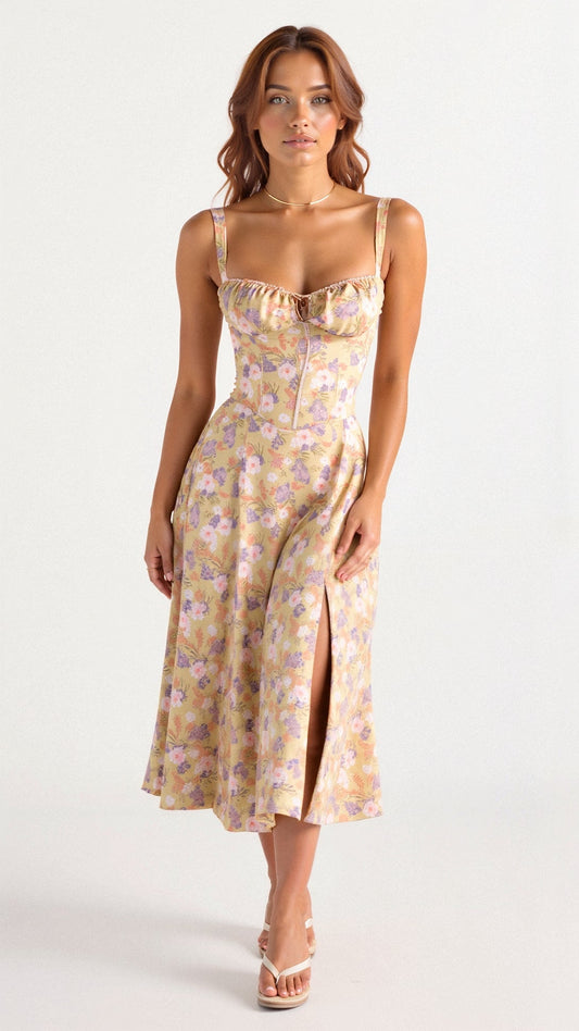 Kiana Women's Midi Dress | Elegant Corset Design, Soft Fabric 0