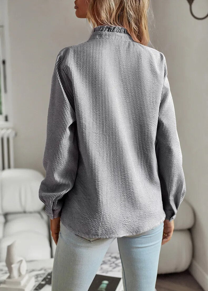 Lila Women's Blouse | Elegant Striped Long Sleeve Top for Summer 5