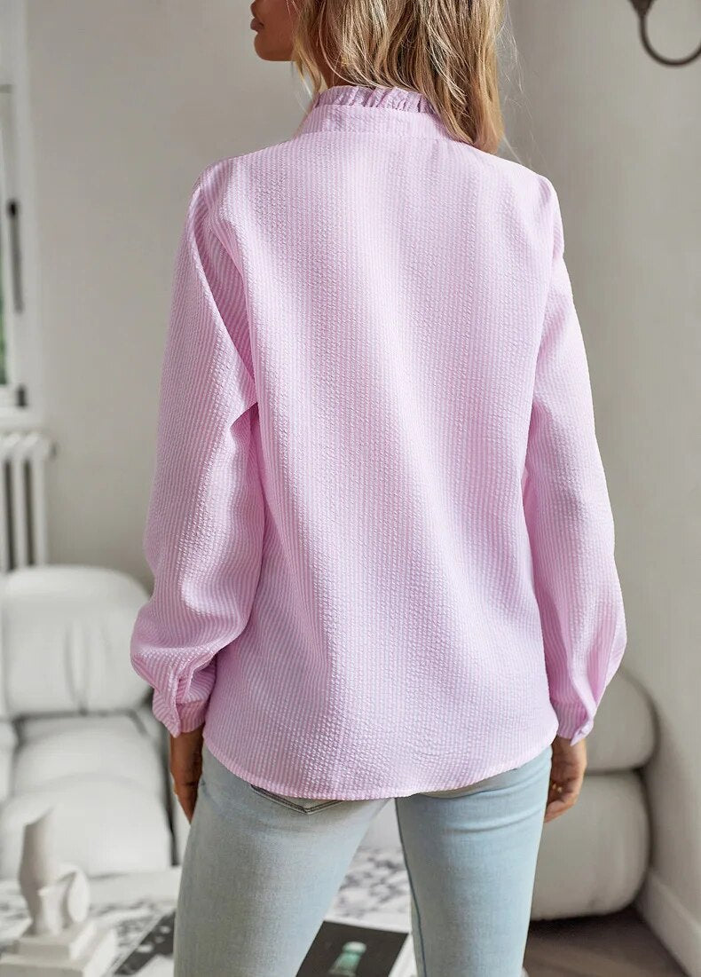 Lila Women's Blouse | Elegant Striped Long Sleeve Top for Summer 7