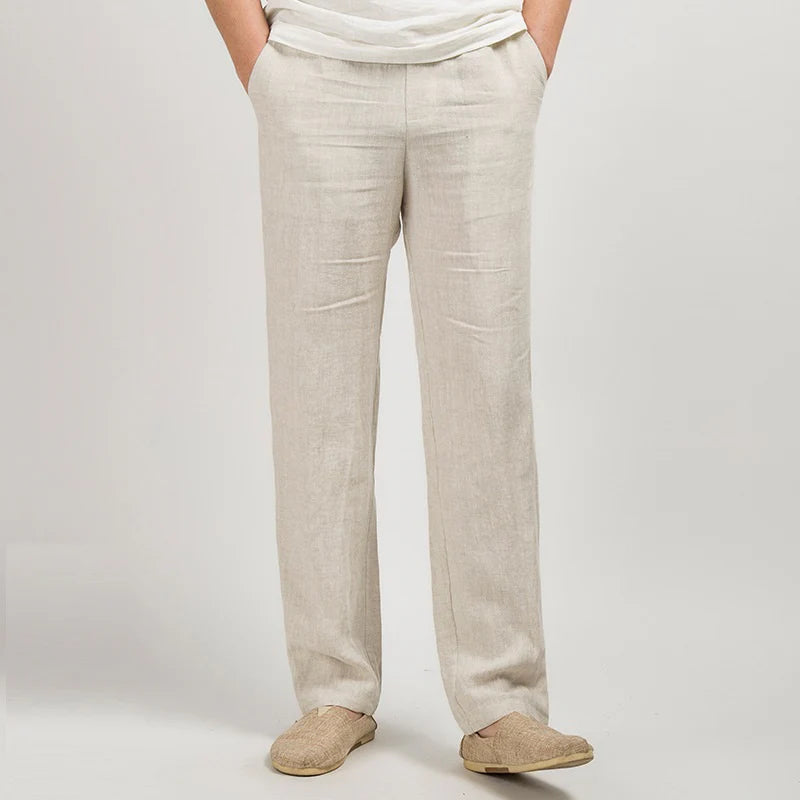 Lino Men's Linen Trousers | 100% Premium Linen, Relaxed Fit
