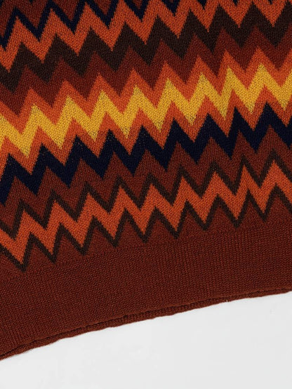 Max Chic Knit Polo T-Shirt | 100% Polyester, Geometric Wave Pattern 5