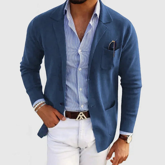 Max Men's Blazer Jacket | Lightweight Knit Fabric, Casual Style