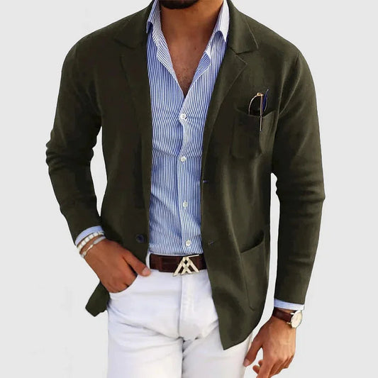 Max Men's Blazer Jacket | Lightweight Knit Fabric, Casual Style