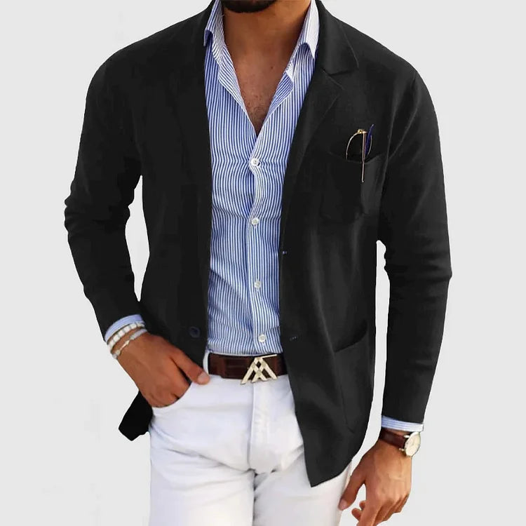 Max Men's Blazer Jacket | Lightweight Knit Fabric, Casual Style