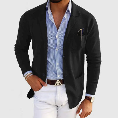 Max Men's Blazer Jacket | Lightweight Knit Fabric, Casual Style
