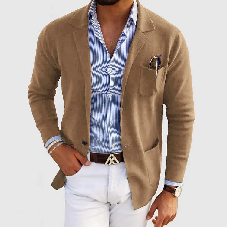 Max Men's Blazer Jacket | Lightweight Knit Fabric, Casual Style