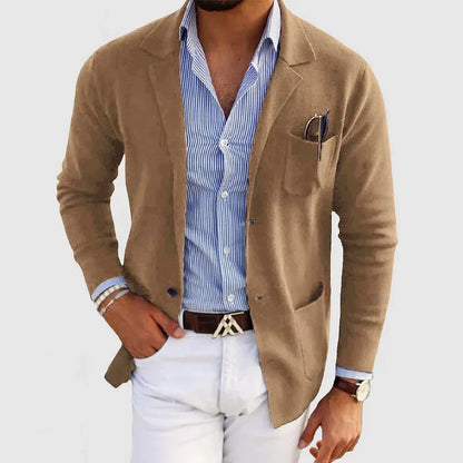 Max Men's Blazer Jacket | Lightweight Knit Fabric, Casual Style