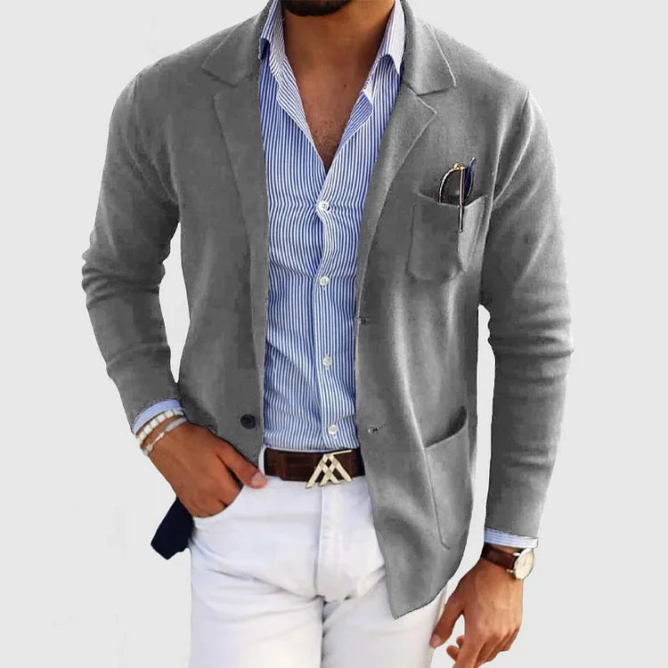 Max Men's Blazer Jacket | Lightweight Knit Fabric, Casual Style