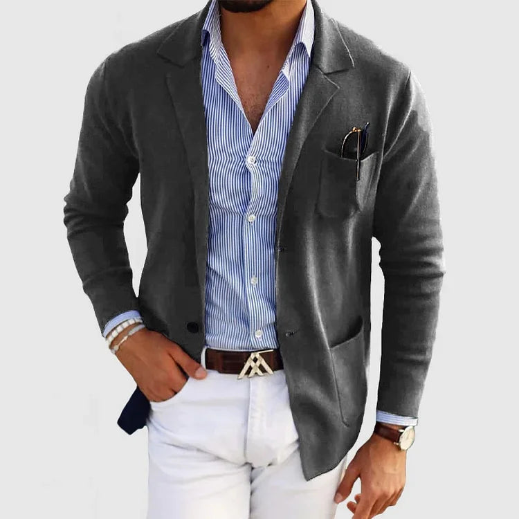 Max Men's Blazer Jacket | Lightweight Knit Fabric, Casual Style