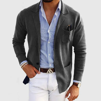 Max Men's Blazer Jacket | Lightweight Knit Fabric, Casual Style