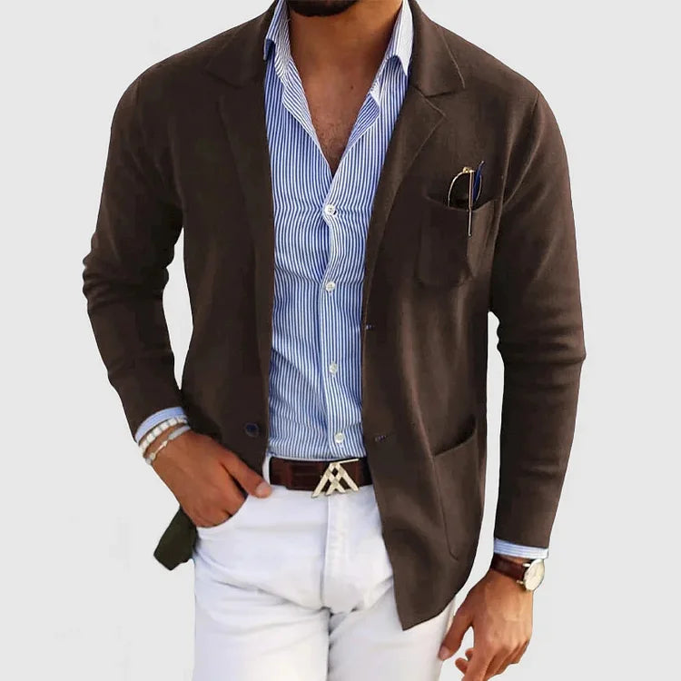 Max Men's Blazer Jacket | Lightweight Knit Fabric, Casual Style