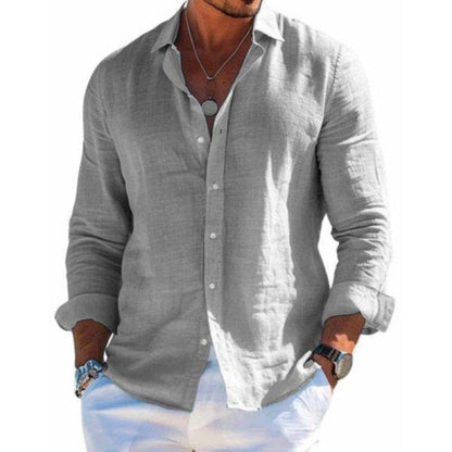 Milo Men's Shirt | Cotton-Linen Blend, Casual Lapel