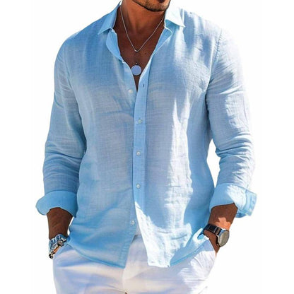 Milo Men's Shirt | Cotton-Linen Blend, Casual Lapel
