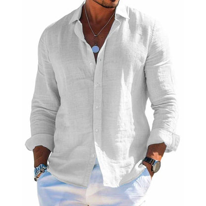 Milo Men's Shirt | Cotton-Linen Blend, Casual Lapel