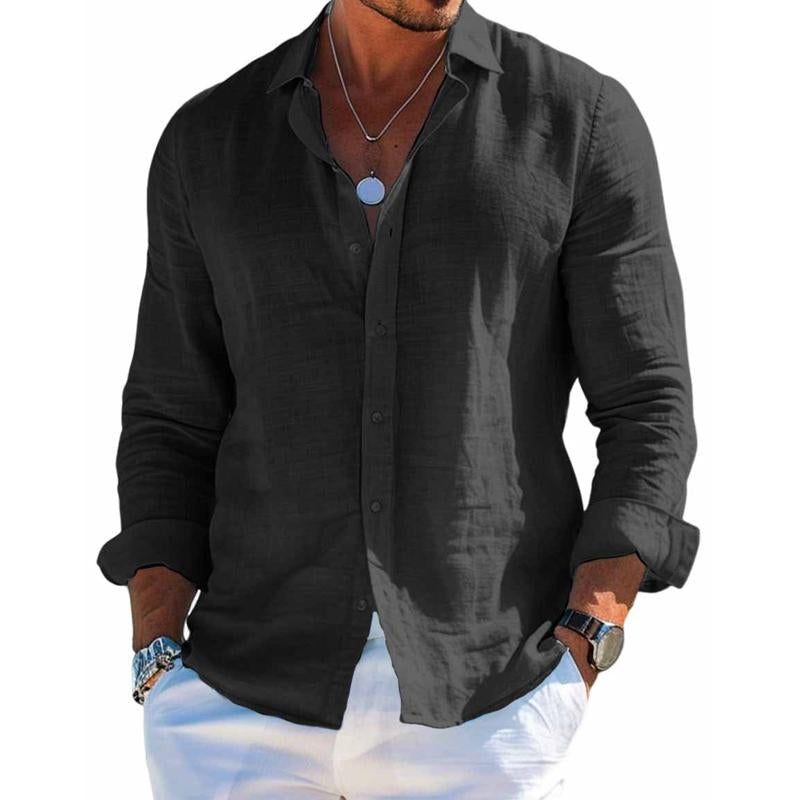 Milo Men's Shirt | Cotton-Linen Blend, Casual Lapel