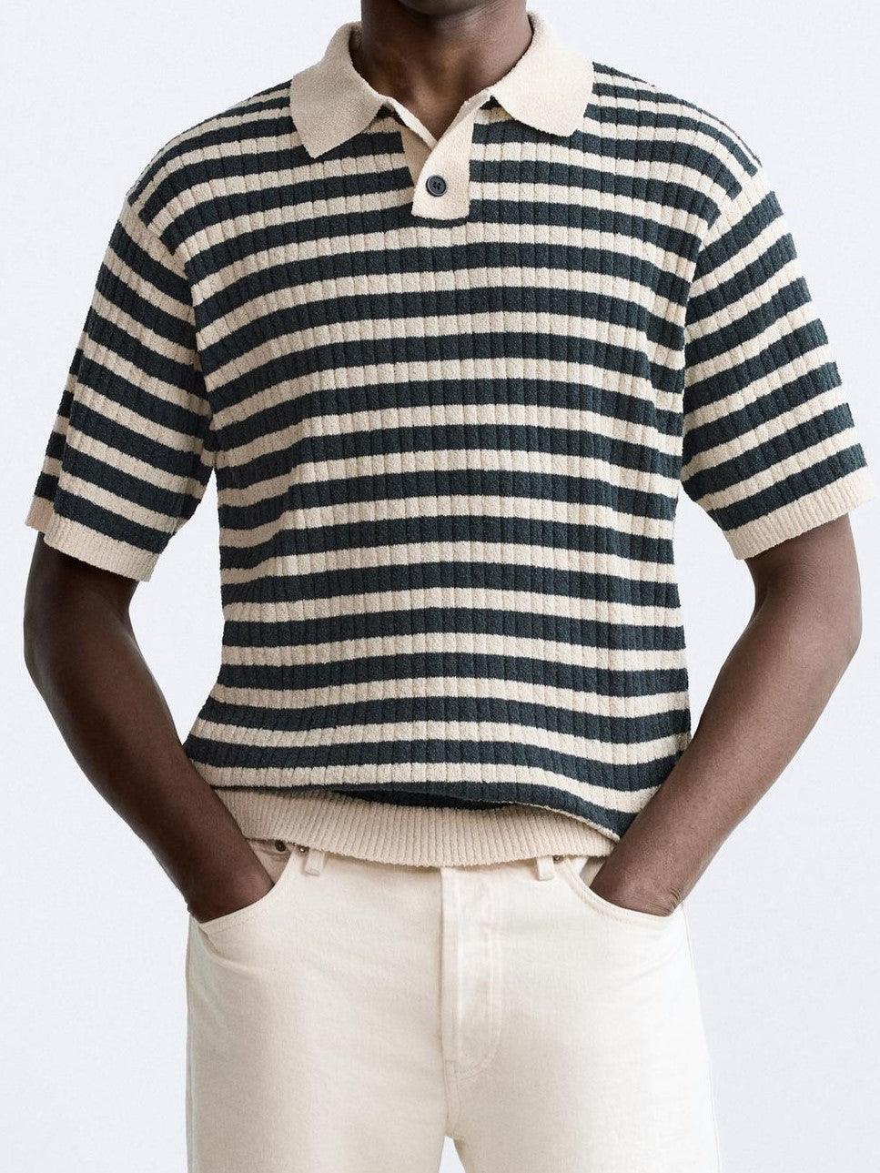 Oli Men's Polo Shirt | 100% Recycled Polyester, Casual Striped Design 1