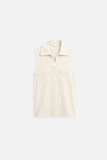Belmoir Women's Top | Viscose Blend, Elegant Collared Vest