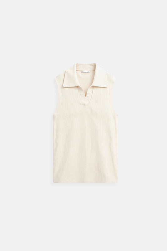 Belmoir Women's Top | Viscose Blend, Elegant Collared Vest