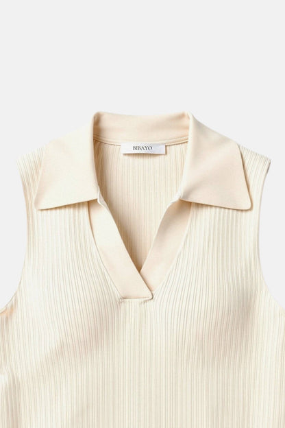 Belmoir Women's Top | Viscose Blend, Elegant Collared Vest
