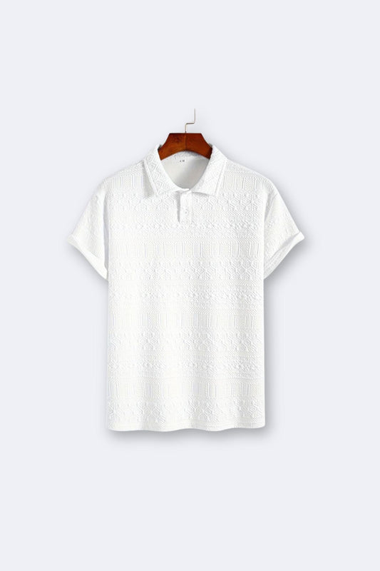 Oscar Men's Polo Shirt | 100% Cotton, Geometric Print 0